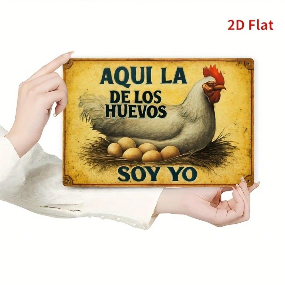 Vintage Rooster Metal Tin Sign Wall Art, Farmhouse Decorative Gift