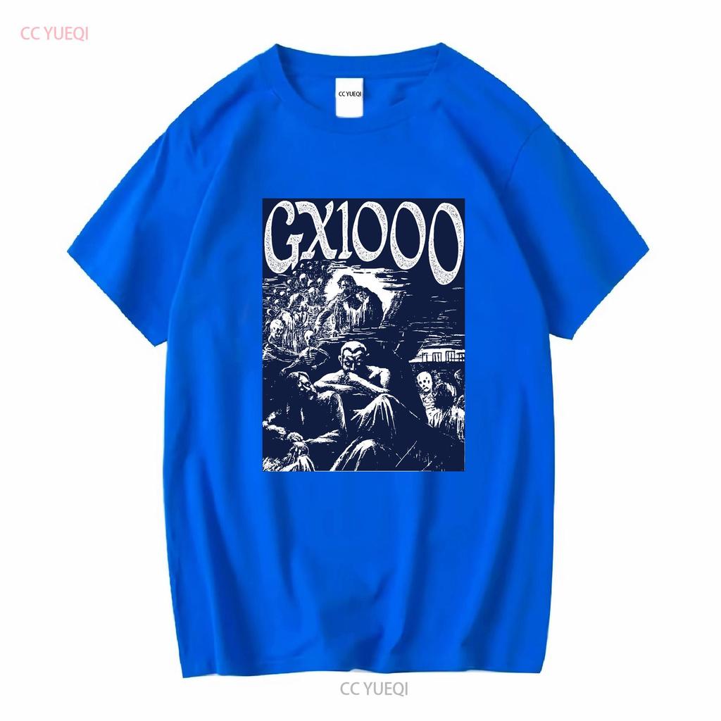 GX1000 Mens Size L T Shirt Sunset Black Design Vintage Washed Casual Top For Everyday Wear Graphic Fashion Versatile Homme