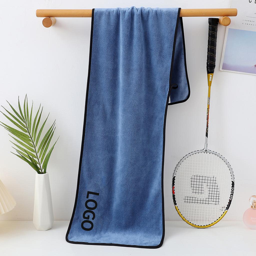 European Hot Selling Microfiber Woven Fitness Towel 30*110 Quick-Drying Sweat-Absorbent Yoga Sports Towel with Embroidered Logo