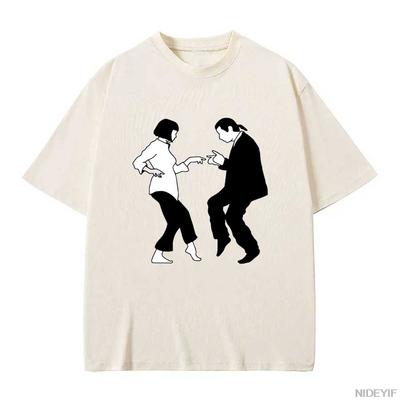 2024 Vintage Pulp Fiction T Shirt Unisex Mia Wallace Tshirt Quentin Tarantino Tee Top Short Sleeved Streetwear Gift Unisex Tops