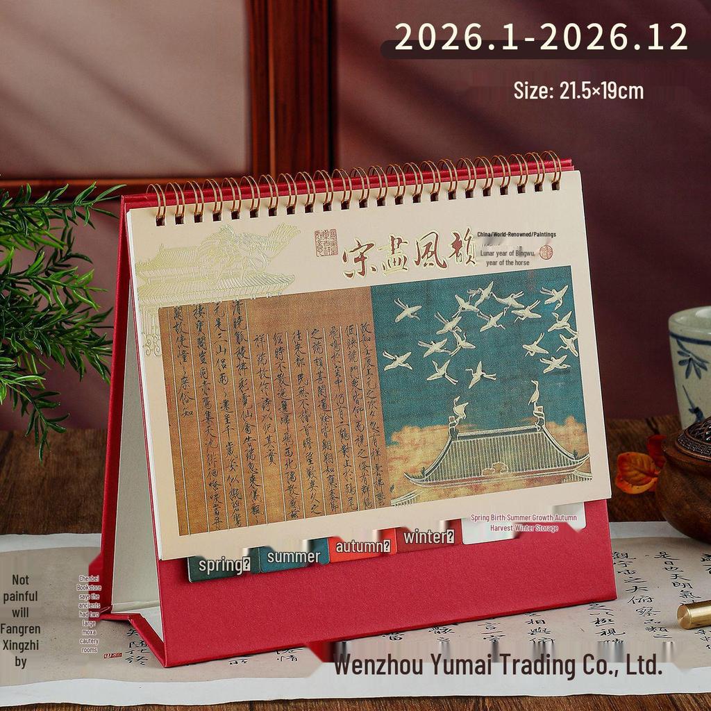 2026 Cute Cartoon Desk Calendar with Pen and Paper Holder - Monthly Creative Desktop Ornament
