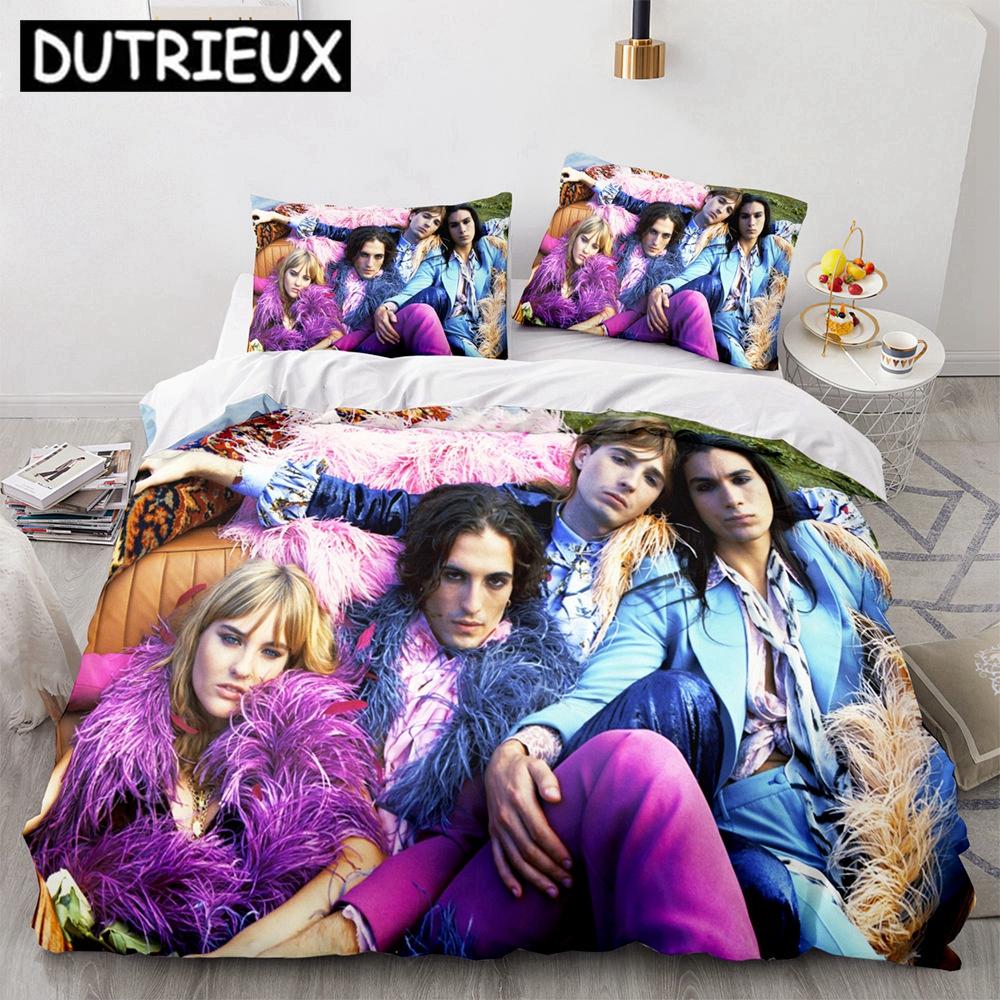 Maneskin Bedding Set Duvet Cover Quilt Cover Pillowcase Double Queen King Duvet Cover (135x200cm)