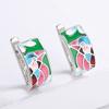 New Flower Parakeet Enamel Exquisite Lady Earrings Retro Elegant European and N Earrings
