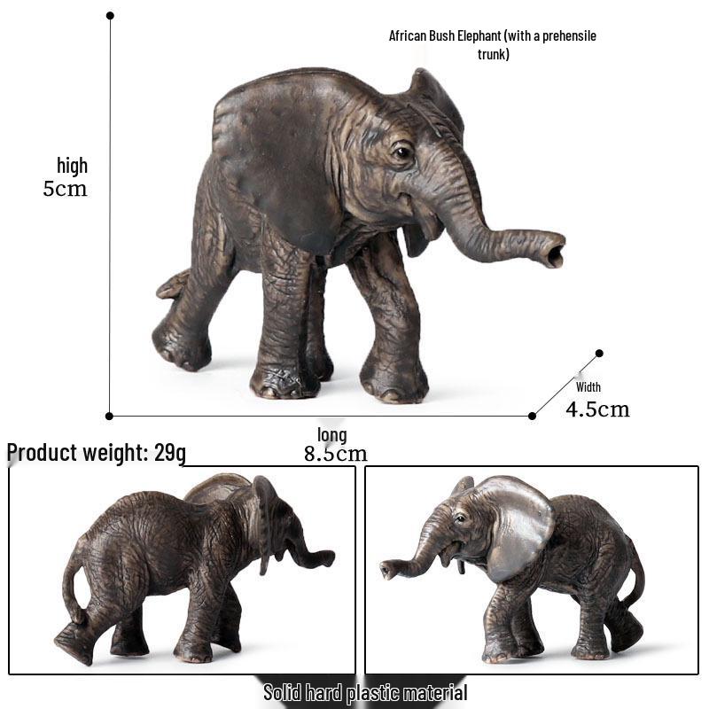 Cross-border Wild Animal Model: Solid African Elephant & Mammoth Cognitive Toy for Children
