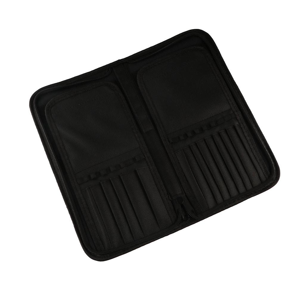 Large Capacity Makeup Brush Bag Portable Waterproof Cosmetic Brush Holder Fifteen Holes Stand Up Brush Protective Organizer