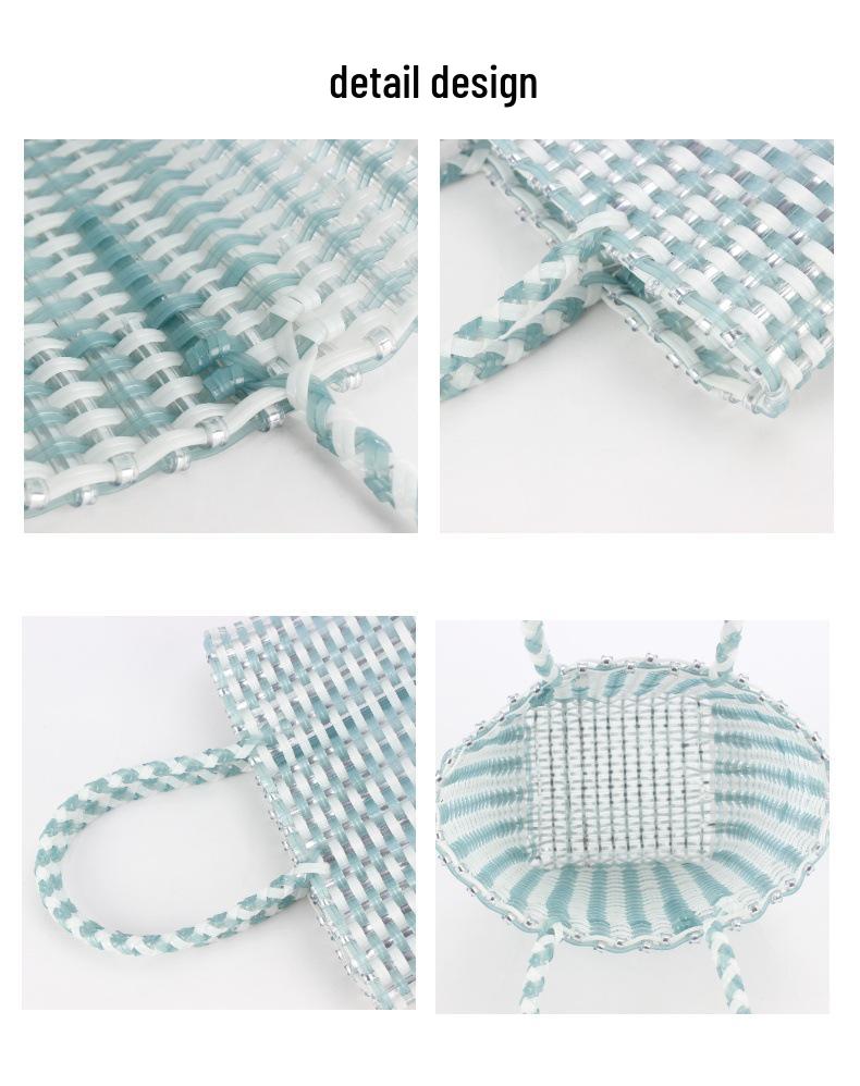 Handmade Woven Plastic Beach Bag - Versatile, Casual, Fashionable for Women
