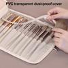 Travel Makeup Brush Bag Roll Up Makeup Brush Organizer 12 Slots Makeup Brush Case with Zipper Pocket for Cosmetic Essentials Makeup Brushes