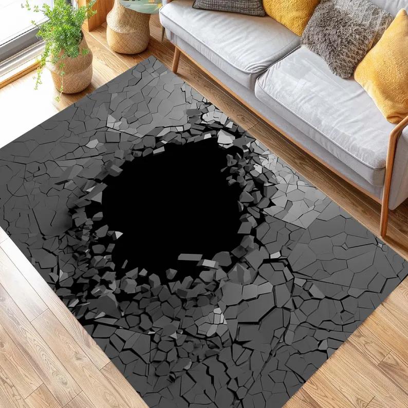 3D Vortex Rug Illusion Rug Optical Illusion Rug Popular Home Decor Area Rugs Aesthetic Rug Rugs Living Room Housewarming Gift