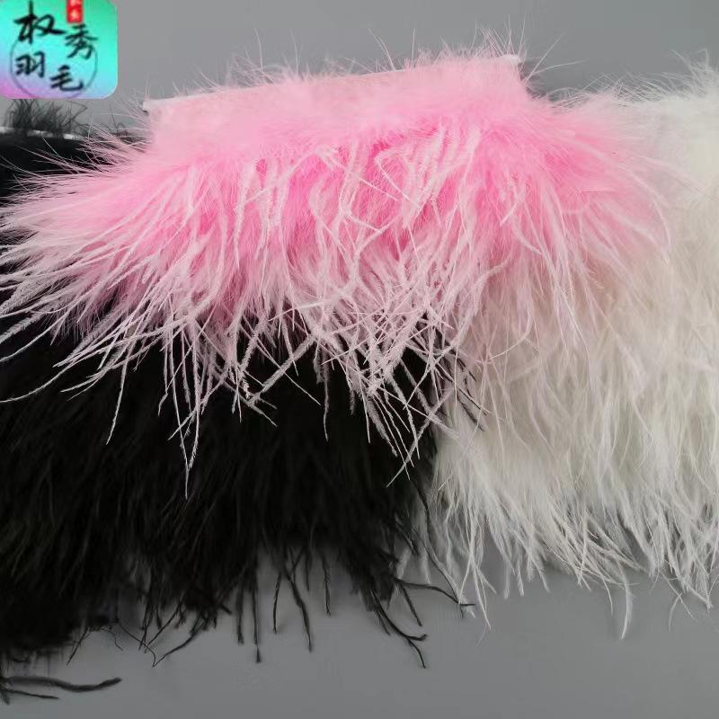 Ostrich Fur Turkey Feather Cloth Belt Diy Feather Handicraft Jewelry Clothing Luggage Decoration Material