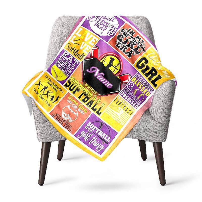 Ball Customize Your Name Blanket Used For Chair Office Sofa Bed Camping Soft And Warm Giving Friends And Relatives Birthday Graduation Gift