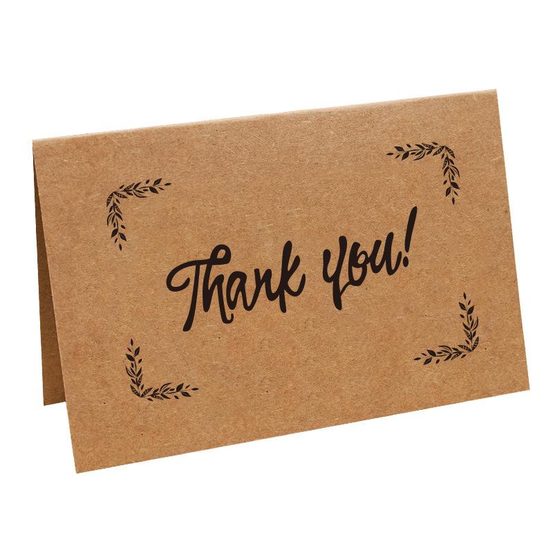 

Retro Kraft Simple Blessing Thank You Card - Flower Shop Handwritten Greeting
