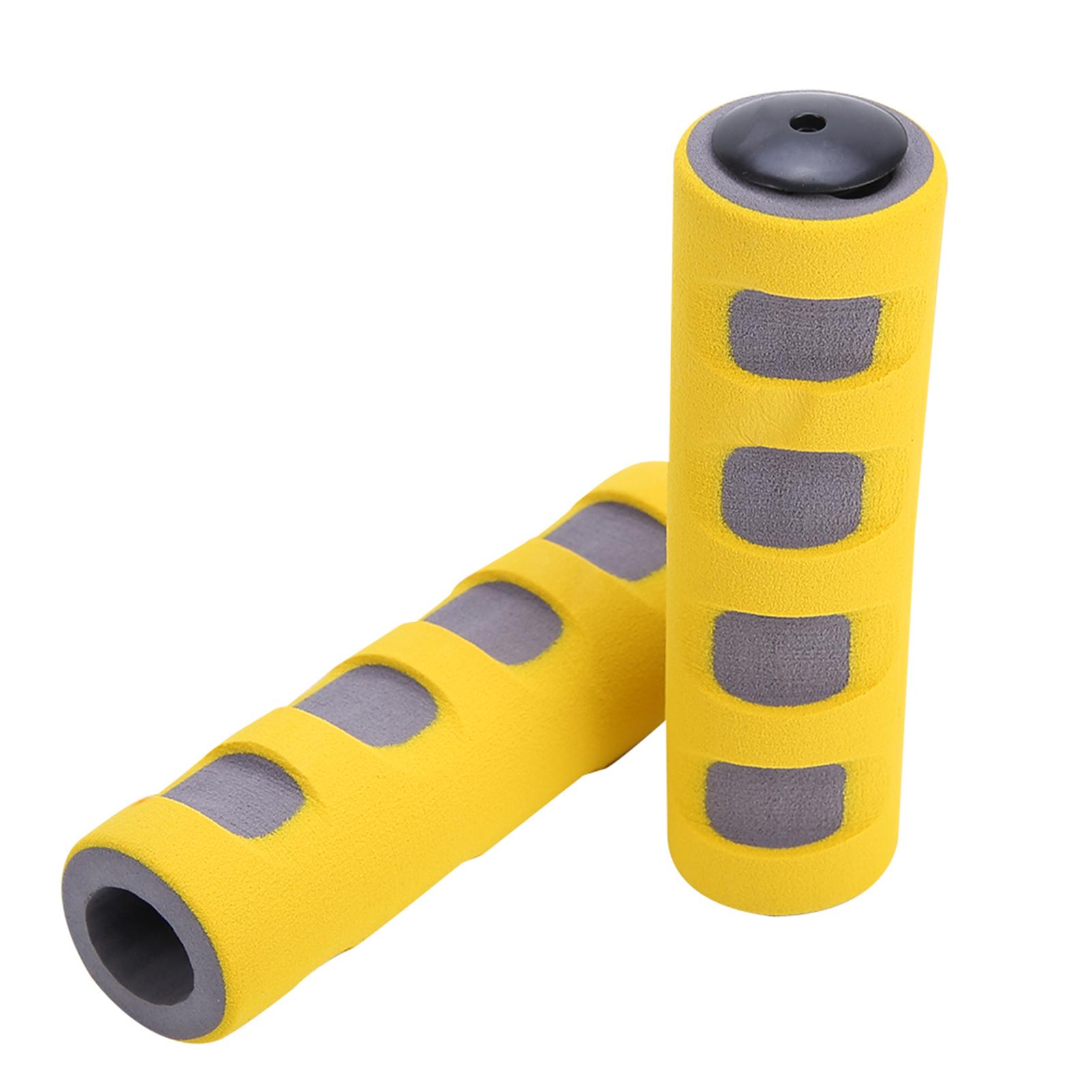 

1Pair Anti slip Soft Sponge Handlebar Grip Set for Cycling Bicycle Bike(Grey Yellow)