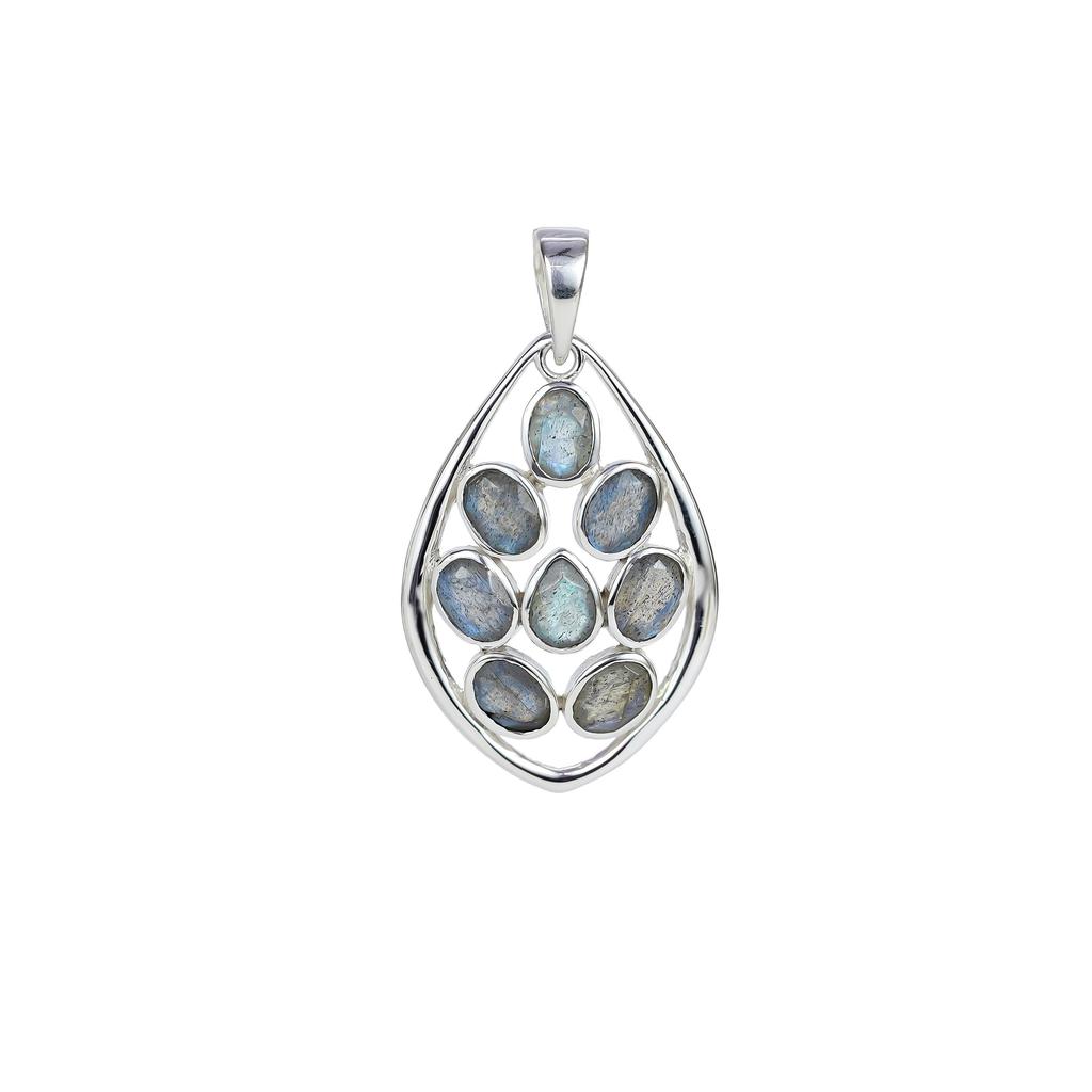 Natural Red Garnet 925 Sterling Silver Pendant