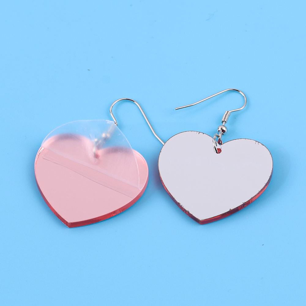 Gold Silver Color Mirrored Heart Acrylic Dangle Earrings for Women 2025 Trending Peach Love Pendant Earring Simple Jewelry Gifts
