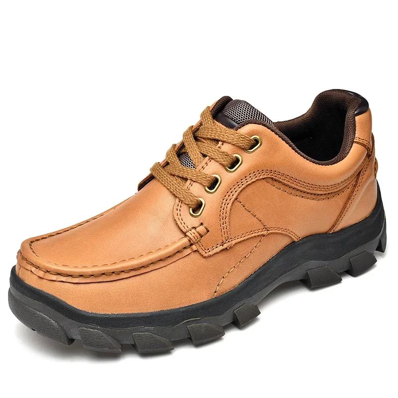 

Men Genuine Leather Shoes Men Dress Shoes Business Classic Leather Shoes Men Formal Footwear Outdoor Hiking shoe 38