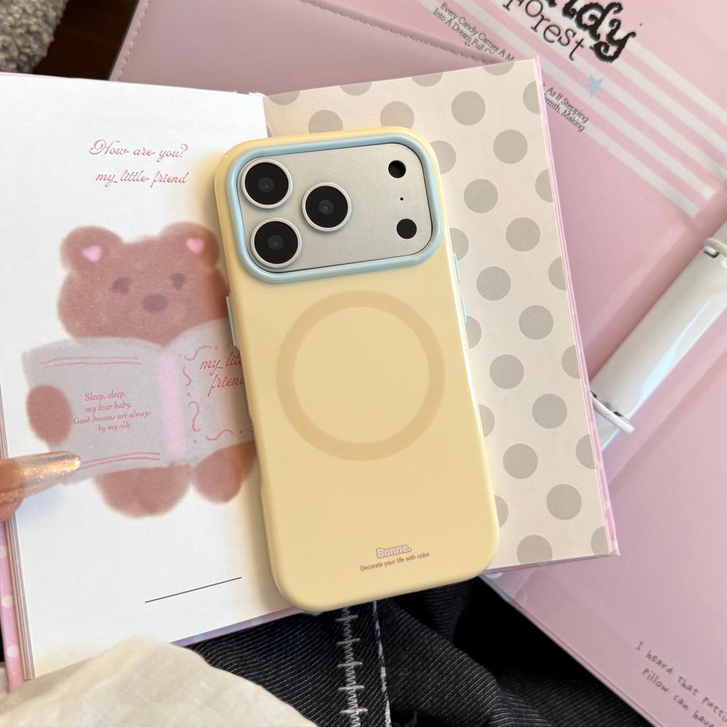 Niche Minimalist Magnetic Case Suitable for Apple 17 Pro Max, iPhone 16, Korean Style Ins Soft Case for 15, Macaron Color