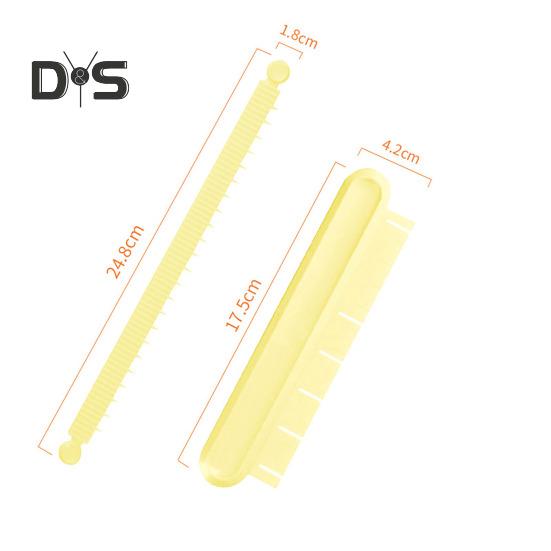 2 ks Sada na zdobení dortů s nastavitelným obloukovým vodítkem Přesná sada pekařského náčiní s 14 nastaveními šířky a hloubkovou stupnicí Plastová šablona na polevu pro domácnost