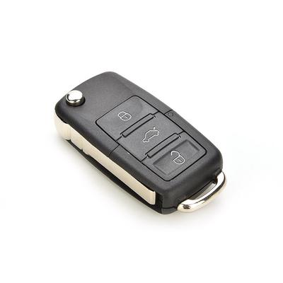 3-BTS Folding Auto Remote Flip Key Shell Holder For VW Golf Passat Polo Bora Black