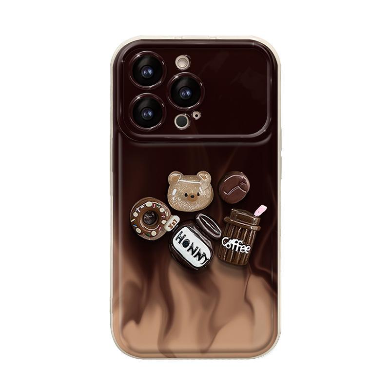 

Шнурок для куклы Smudge Coffee, подходит для чехла для мобильного телефона Apple 15PRO, 14, мягкий силикон, 13, откидное зеркало, X большое окно Redmi Note 9 Pro