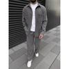 Spring and autumn 2025 new European and American men's corduroy long-sleeve jacket, fashion, casual and high-quality trousers