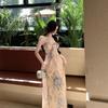 [Chest pad + shoulder strap adjustable] New Orosis pure desire vacation style temperament suspender dress Slim dress
