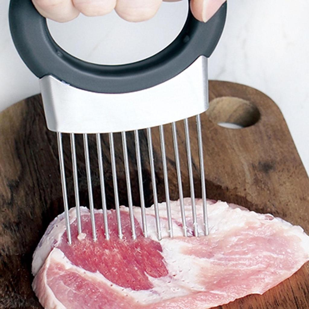 Onion Holder for Slicing Lemon Slicer Stainless Steel Cutter Fork Cheese