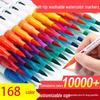 Double-Ended Watercolor Brush Pens Set - 12 or 24 Colors for Kids' Drawing & Painting - Ideal Holiday Gift