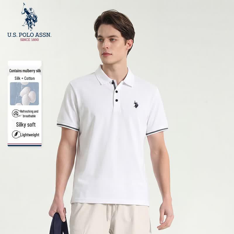 U.S. POLO ASSN. Men s Luxury Silk Blend Cooling Polo Shirt 2XL