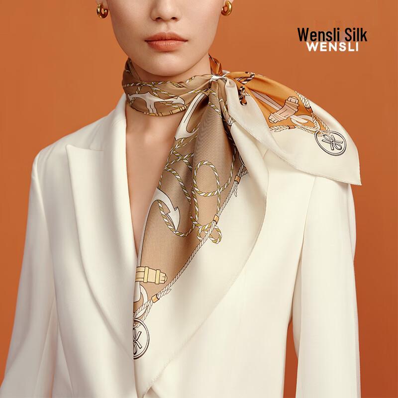 

Ваньшили Красочный шарф из шелка памяти 63x63cm