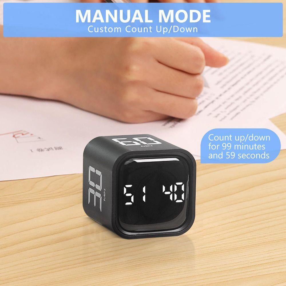Gravity Sensing Pomodoro Timer 5/10/30/60min Digital Productivity Timer Alarm Clock  for Cooking