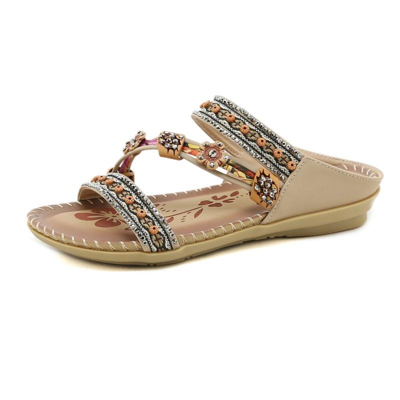 

Fashion Woman Sandals Shoes Summer Plus Size Shoes Woman Slides Walking Shoes Wedge Sandals Ladies Beach Female Slippers Woman Footwear 36 абрикосовый