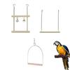 Wooden Hanging Swings Toy Bird  Supplies Swing Bird Stand Parrots Swing Toy Hammock Birds Perch