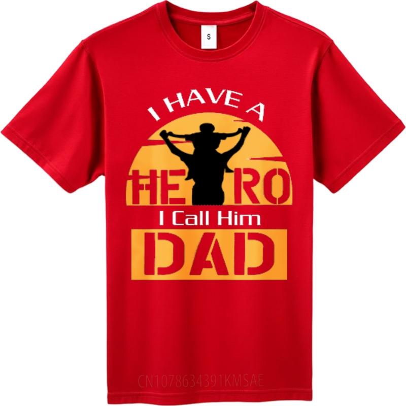 Relaxed Fit Tshirt Soft Women Oneck tshirt Vintage I Have A Hero I Call Him Dad Retro Boys Tee shirt Breathable Tee Stylish S
