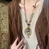 Tassel Long Sweater Chain Wood Bohemian Style Necklace Sweet Ethnic Style Necklace  Party