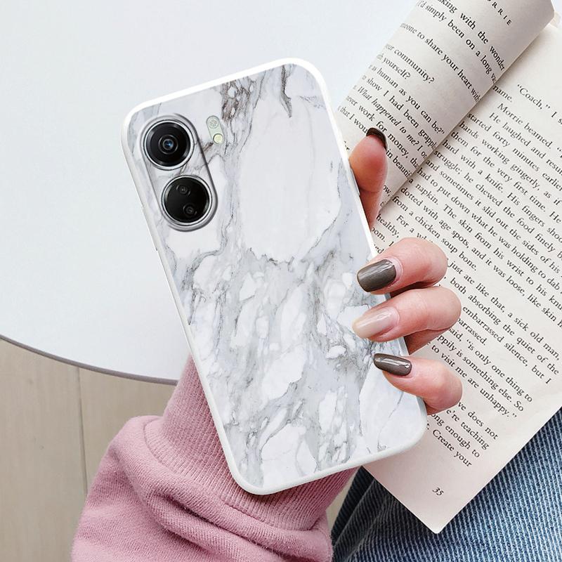 For Redmi 13C Pink Gold Marble Art Fashion Phone Case Soft Silicone Fundas Cover For Redmi13C 13 C Coque Matte Shockproof Bumper