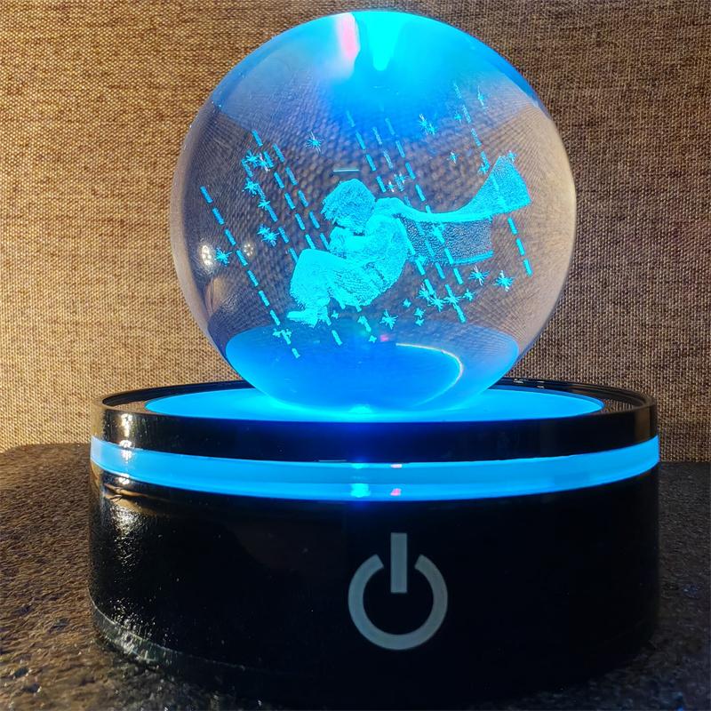 Solar System 3d kristallkula Kristallklot Laser snidad kristallkula med kulstativ Dekorativa planetsfärer Galaxy Födelsedagspresentprydnader