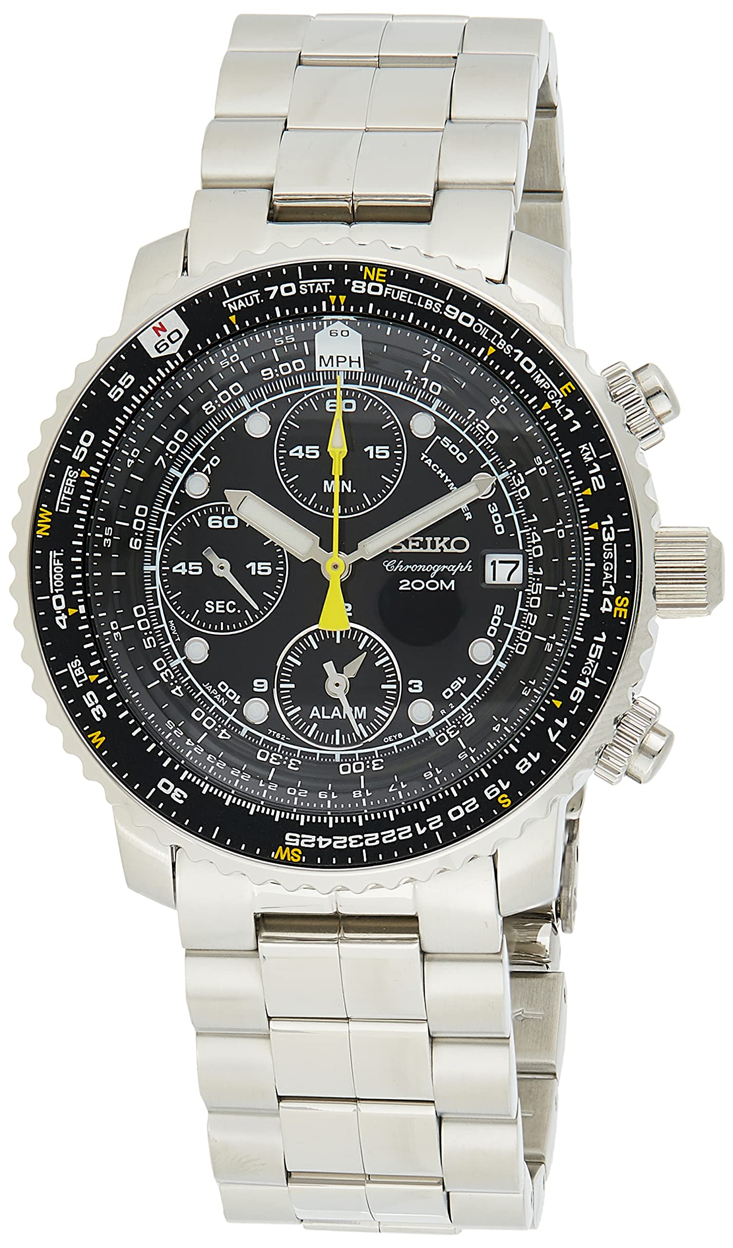 

SEIKO Watch QUARTZ CHRONOGRAGH Quartz Chronograph SNA411P1 Pilot Black Reimported [Seiko] Men s