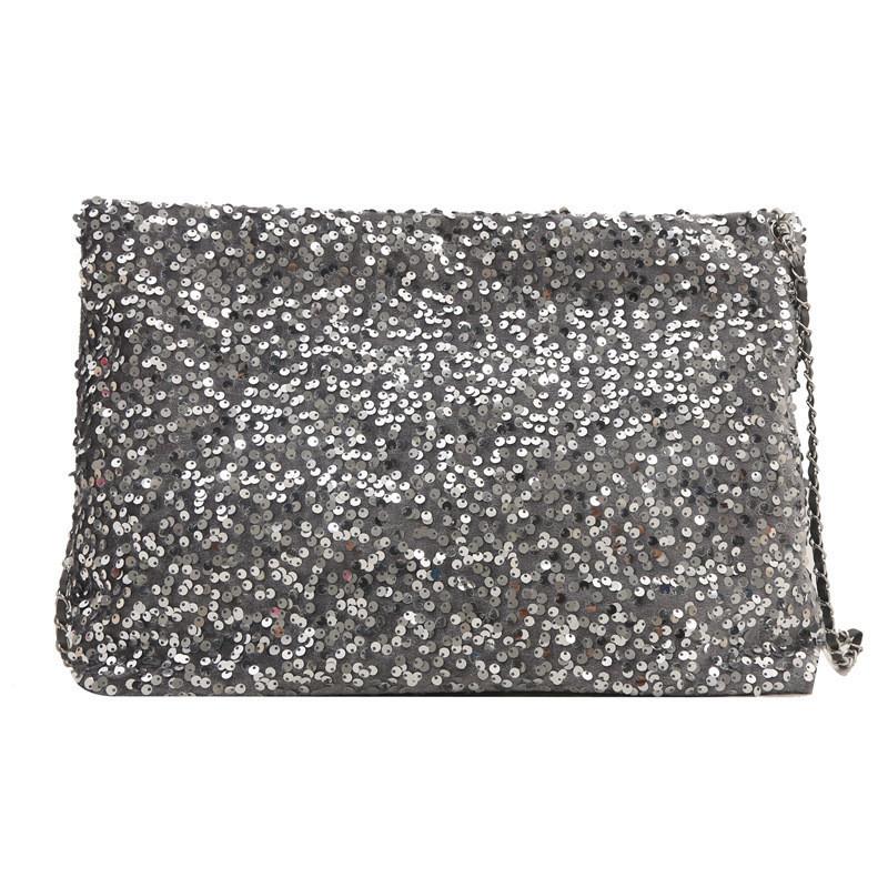 2024 Новый блестящий вместительный однолямочный рюкзак Уличная мода Материал ПУ Сумка через плечо серебряный