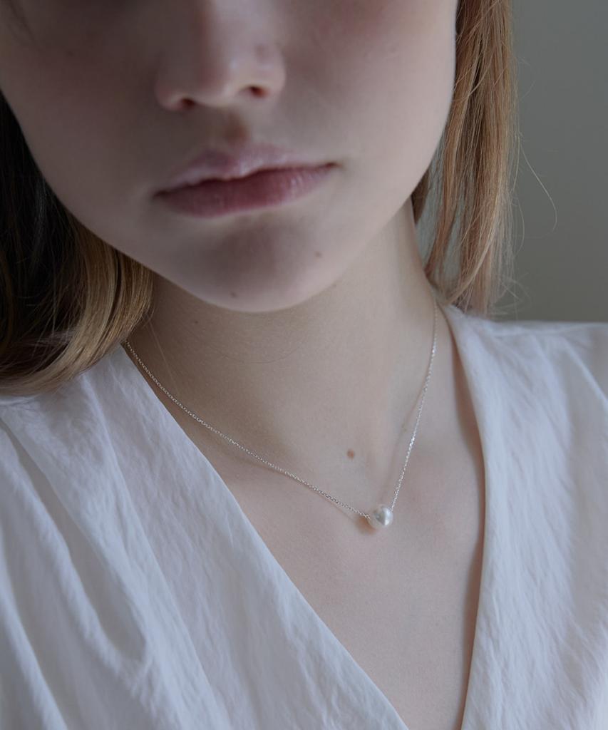 Alleun Swarovski Pearl Silver 925 Silver Necklace Choker Mini 6Mm 8Mm