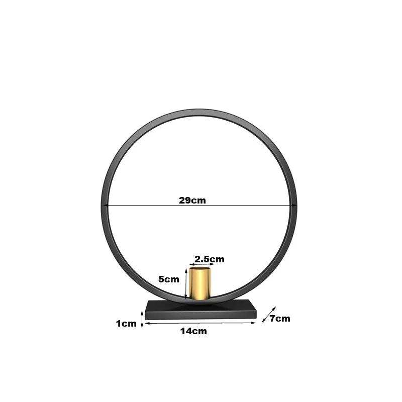 Nordic Round Candle Stand Simple Black Iron Metal Candlestick Tea Light Candle Holder Home Table Candlelight Dinner Decoration