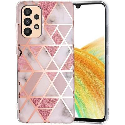 Protective Case for Samsung Galaxy A33 5G - BOOLING - Pink Marble Pattern - Slim Flexible Shockproof
