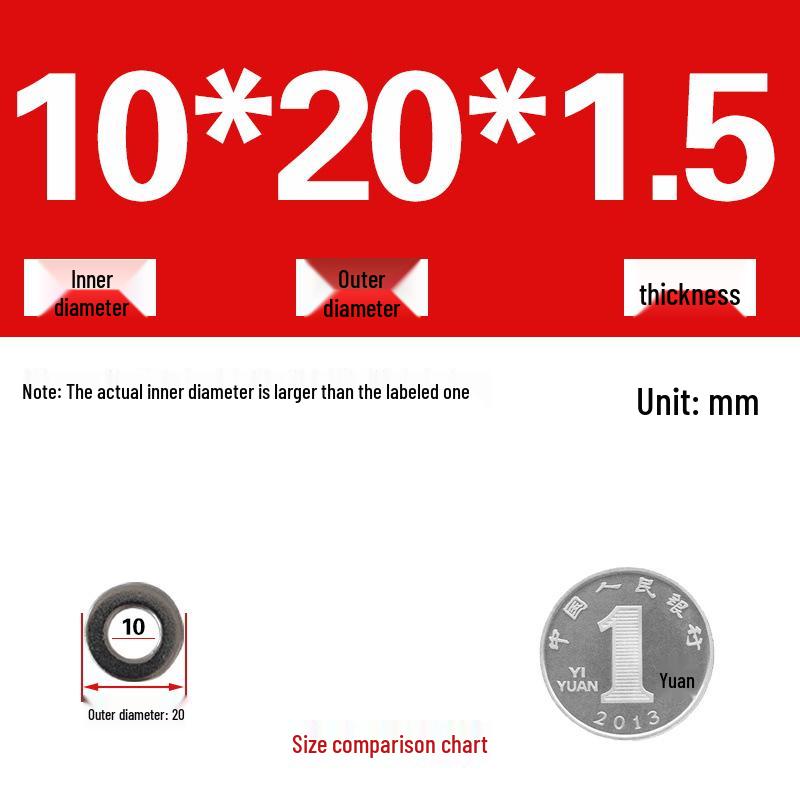 Galvanized Metal Flat Washer - Thin, Thickened, Enlarged Edge, Round, Sizes M3 to M10