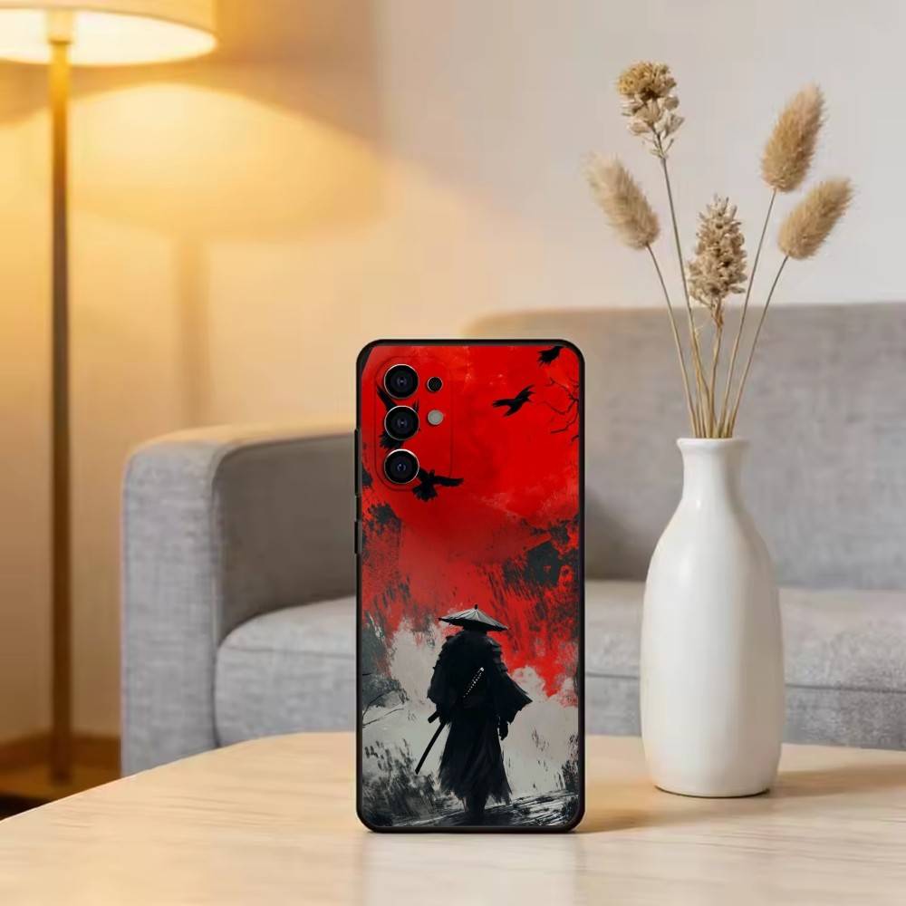 J-Japanese Bushido S-Samurai Phone Case For Samsung S25,S24,S21,S22,S23,S30,Ultra,S20,Plus,Fe,Soft Silicone Black Cover