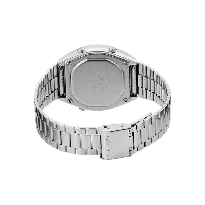 Casio YOUTH series-metal small square business casual small square LCD display square dial small silver watch 50 meters waterproof quartz B640WD-1A