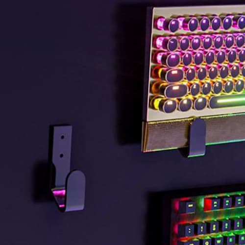 STOBOK Keyboard Wall Hanger, 2-Piece Acrylic Universal Keyboard Wall Mount Stand, Gaming Keyboard Storage Organizer