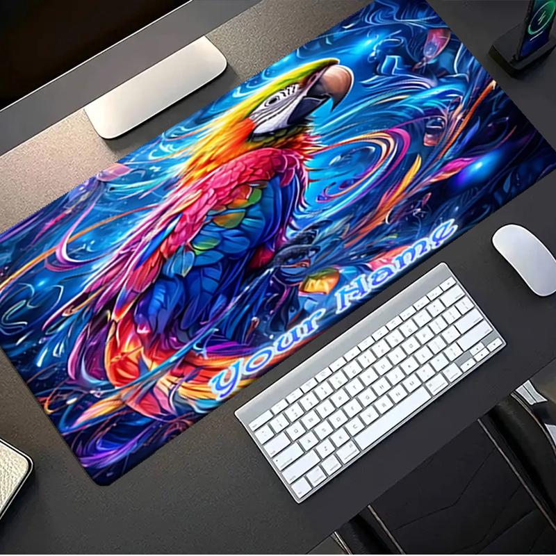1PC Custom Name Colorful Parrot Fantasy Mouse pad, keyboard and mouse desk pad, for computer notebook Birthday Gift For Any Room Or Office