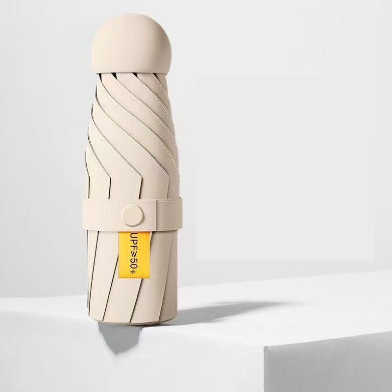 Anti-Uv Mini Umbrella For Sunny And Rainy Days, Portable With Uv Coating And 6 Reinforced Ribs