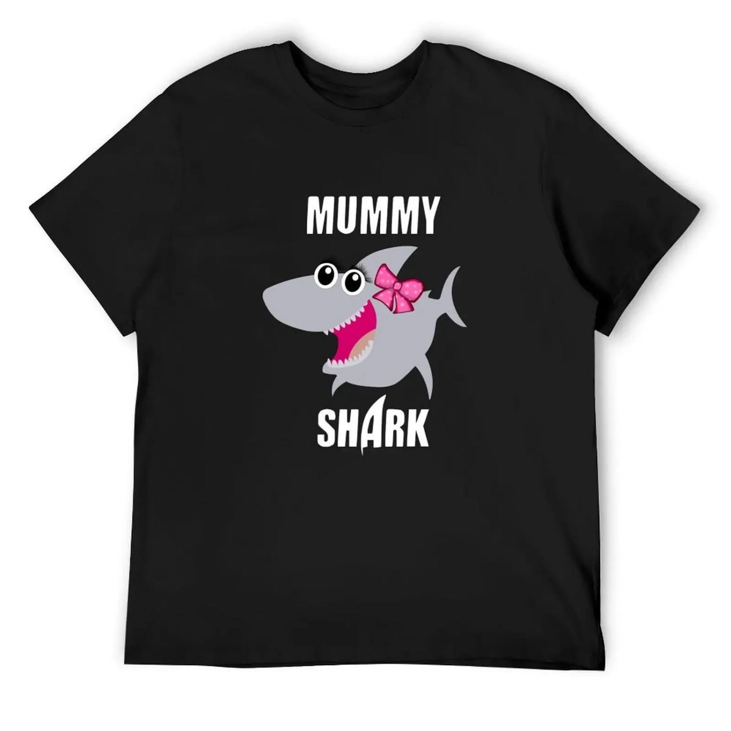 

Mummy Shark T-Shirt plus size clothes anime stuff street wear hippie clothes mens vintage t shirts XXXXXL чёрный