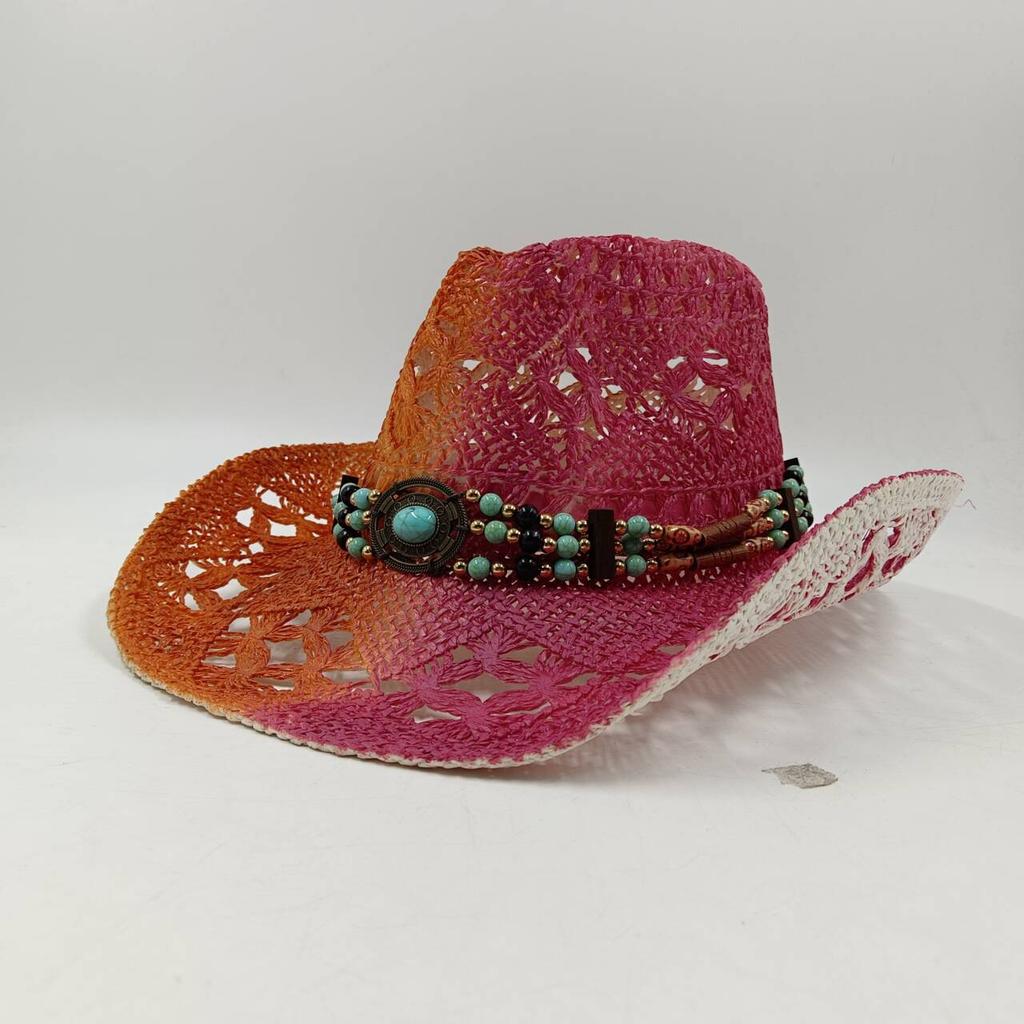 Hats Cowgirl Hats American Western Cowboy Hat Summer Straw Hat Breathable Fashion Trend Sun Shield Hat Panama Jazz Cap