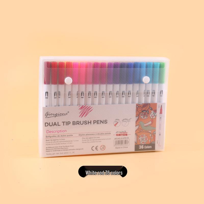 Giorgione Double-Ended Water-Based Fineliner Brush Pens: 24 & 80 Washable Colors